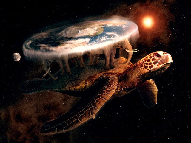 Real image of the turtle below the Flat Earth. Real hidden photo
            from NASA.